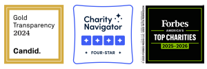 Icons for verification of charitable status for SVdP Charity Navigation, Candid and Forbes