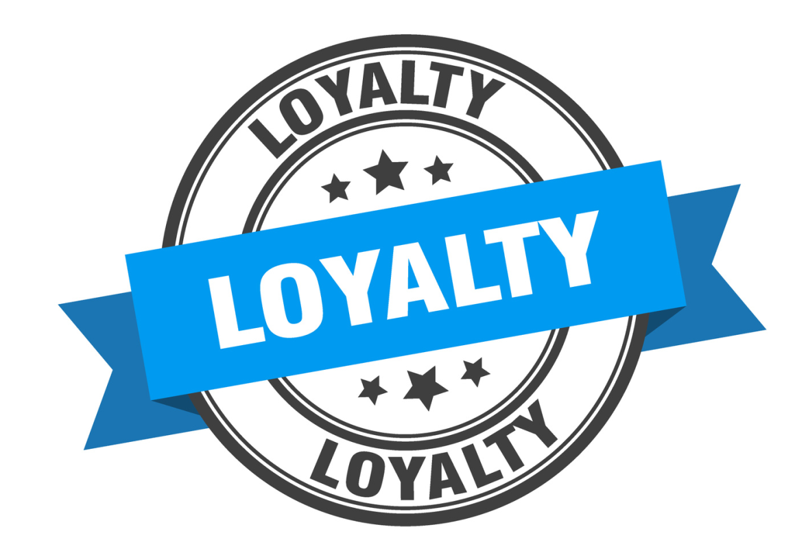 Loyalty log with blue banner