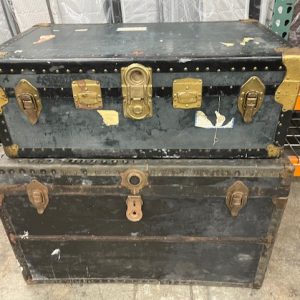 Black vintage footlockers